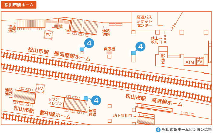 松山市駅ホーム